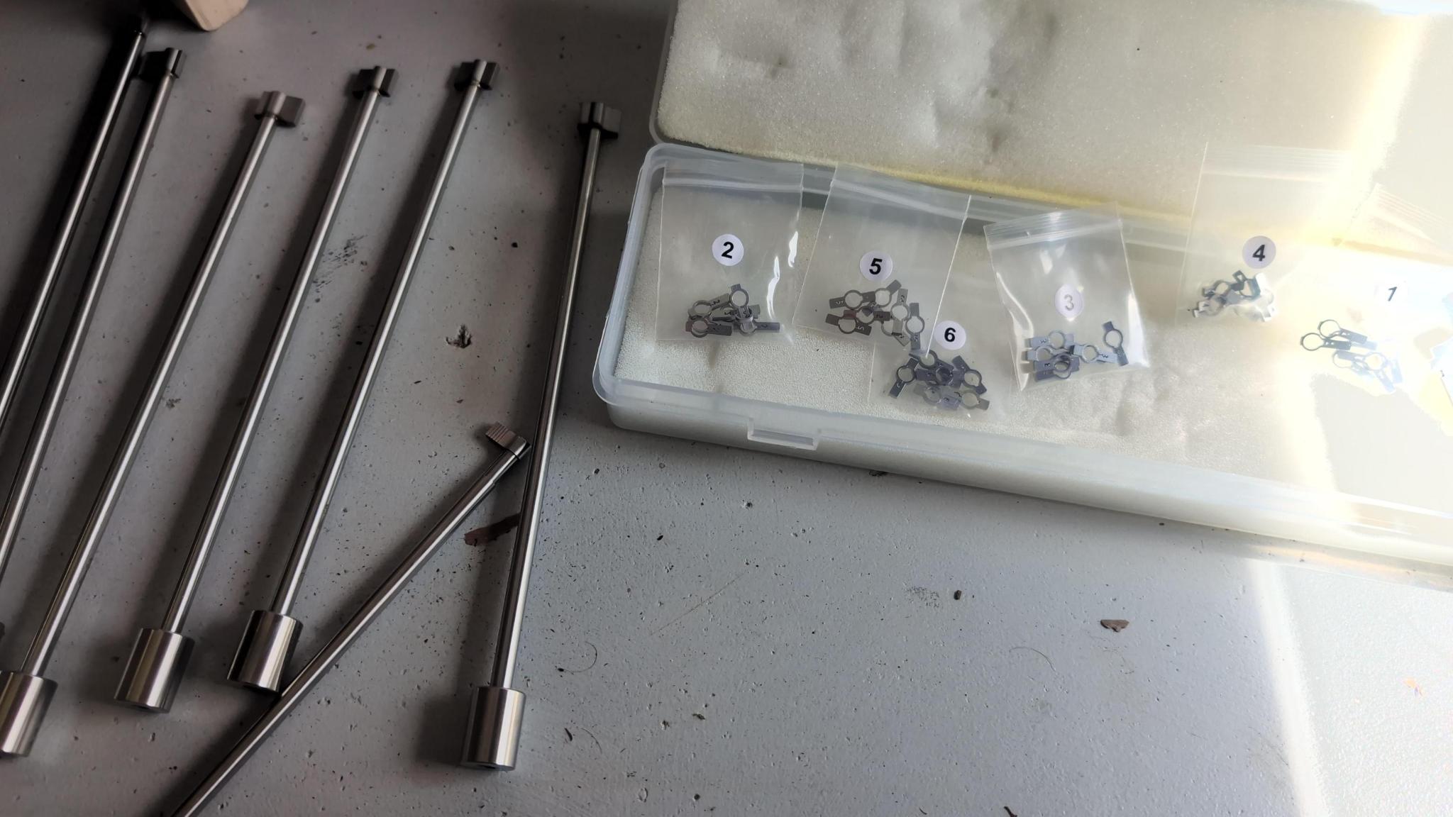 Key bitting tools and make up key parts used for decoding